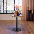 Zenza Black Marble Effect 2 Seater Square Pedestal Dining Table