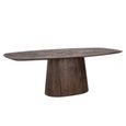 Alix Danish Dark Wood 8 Seater Oval Pedestal Dining Table