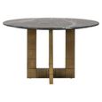 Collada Black Marble and Gold 4 Seater Round Pedestal Dining Table