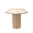 La Cantera Travertine Beige 10 Seater Oval Pedestal Dining Table