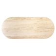 La Cantera Travertine Beige 10 Seater Oval Pedestal Dining Table