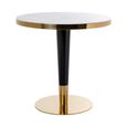 Osteria White Marble Effect 2 Seater Round Dining Table with Gold Trim