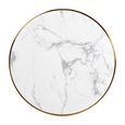 Osteria White Marble Effect 2 Seater Round Dining Table with Gold Trim