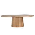 Riva Natural Oak Abstract Shape 8 Seater Pedestal Dining Table