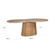 Riva Natural Oak Abstract Shape 8 Seater Pedestal Dining Table