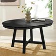 Annika Extending Dining Table - 115cm-154cm - 6-8 Seater - Round - Black - Oak Veneer