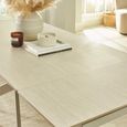 Osaka Extending Dining Table - 160cm-200cm - 6-8 Seater - Cream - Sintered Stone and Metal