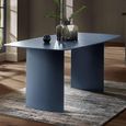 Element Dining Table - 180cm - 8 Seater - Matt Blue - Glass and Wood