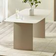 Element Dining Table - 180cm - 8 Seater - Matt Cream - Glass and Wood