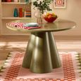 Fable Dining Table - 120cm - 6 Seater - Round - Pedestal Base - Green - Wood