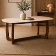 Portland Dining Table - 180cm - 8 Seater - Oval - Natural and Walnut - Sintered Stone and Wood