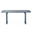 Element Dining Table - 180cm - 8 Seater - Matt Blue - Glass and Wood
