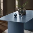 Element Dining Table - 180cm - 8 Seater - Matt Blue - Glass and Wood