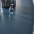 Element Dining Table - 180cm - 8 Seater - Matt Blue - Glass and Wood
