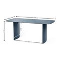 Element Dining Table - 180cm - 8 Seater - Matt Blue - Glass and Wood