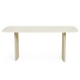 Element Dining Table - 180cm - 8 Seater - Matt Cream - Glass and Wood