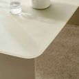 Element Dining Table - 180cm - 8 Seater - Matt Cream - Glass and Wood