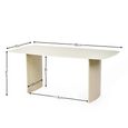 Element Dining Table - 180cm - 8 Seater - Matt Cream - Glass and Wood