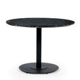 Luca Dining Table - 100cm - 4 Seater - Round - Black - Marble Effect and Metal
