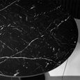 Luca Dining Table - 100cm - 4 Seater - Round - Black - Marble Effect and Metal