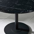 Luca Dining Table - 100cm - 4 Seater - Round - Black - Marble Effect and Metal