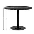 Luca Dining Table - 100cm - 4 Seater - Round - Black - Marble Effect and Metal