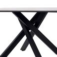 Bradley Dining Table - 160cm - 6 Seater - Spider Leg - White and Black - Ceramic and Metal