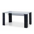 Greenwich Dining Table - 150cm - 6 Seater - Black - Glass and Metal