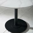 Luca Dining Table - 100cm - 4 Seater - Round - White and Black - Marble Effect and Metal