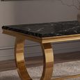 Glacier Dining Table - 180cm - 6 Seater - Black Marble & Gold