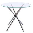 Afton Dining Table - 2 Seater - 90cm - Round - Clear Glass