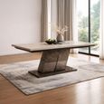Teodora Extending Pedestal Dining Table - 8-10 Seater - 196-250cm - Cream Gloss
