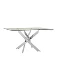 Allure Dining Table - 6 Seater - 150cm - Chrome Glass - Intersected Legs
