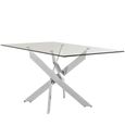 Allure Dining Table - 6 Seater - 150cm - Chrome Glass - Intersected Legs