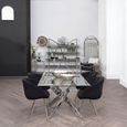 Allure Dining Table - 6 Seater - 150cm - Chrome Glass - Intersected Legs