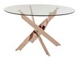 Allure Round Dining Table - 4 Seater - 130cm - Rose Gold Glass