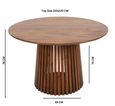 Amber Slatted Mango Wood 4 Seater Round Dining Table