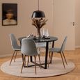 Amble Black Marble Effect 4 Seater Round Dining Table with Black Legs