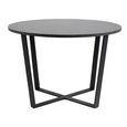 Amble Black Marble Effect 4 Seater Round Dining Table with Black Legs