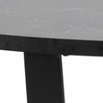 Amble Black Marble Effect 4 Seater Round Dining Table with Black Legs