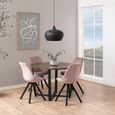 Amble Dining Table - 4 Seater - Round - 110cm - Brown Marble Effect