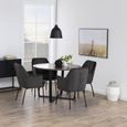 Amble Dining Table - 4 Seater - Round - 110cm - Brown Marble Effect