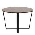 Amble Brown Marble Effect 4 Seater Round Dining Table with Black Legs