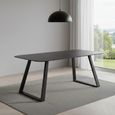 Antalya Dining Table - 6 Seater - 180cm - Matt Black Ceramic