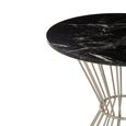 Anzio Dining Table - 2 Seater - 70cm - Round - Black Marble with Silver Hourglass Base