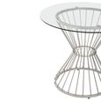 Anzio Dining Table - 2 Seater - 90cm - Round - Clear Glass with Wireframe Hourglass Base