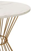 Anzio Dining Table - 2 Seater - 70cm - Round - White Marble with Gold Hourglass Base