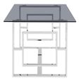 Apex Dining Table - 6 Seater - 160cm - Smoked Glass and Chrome