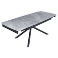 Apollo 6-8 Seater Grey Ceramic Extending Dining Table with Black Base - 160cm-220cm