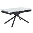 Apollo 6-8 Seater White Ceramic Extending Dining Table with Black Base - 160cm-220cm